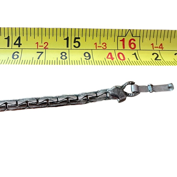 Vintage Etruscan Choker Necklace Tassel Heart Silver Tone Unsigned MCM Statement - Picture 11 of 17